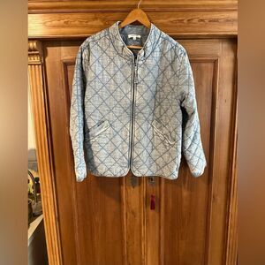 Splendid Denim Blue quoted bomber Jacket size medium